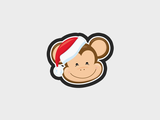 Monkey Animal Faces Santa Edition Cookie Cutter STL Files Cookie Cutter Files
