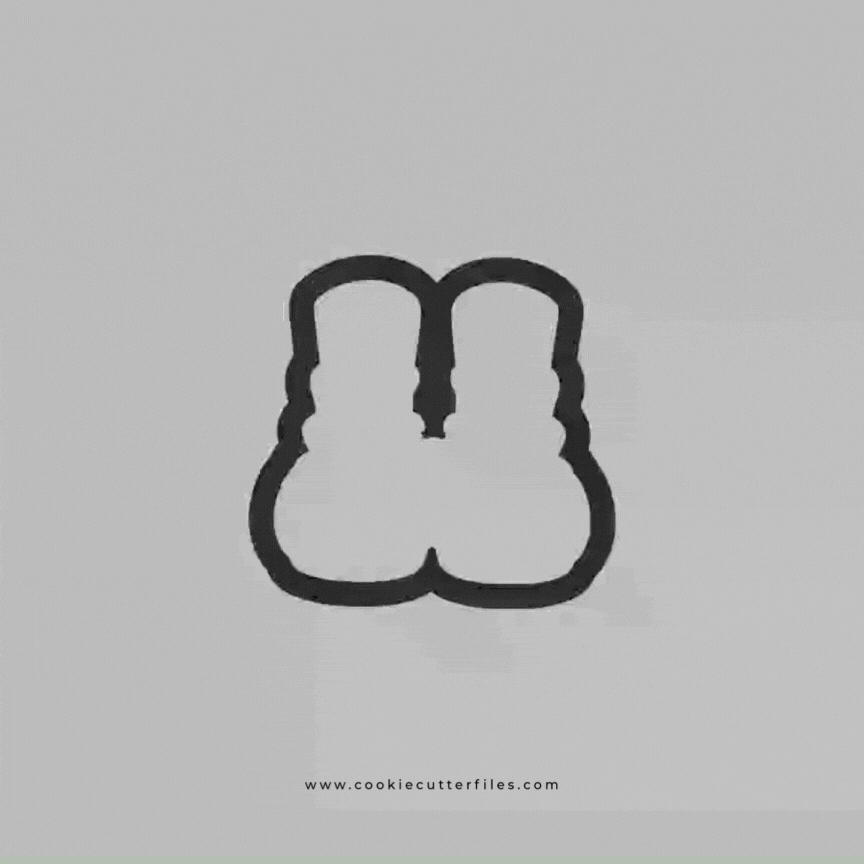 Cute Snowman Christmas Feet Cookie Cutter STL Files Cookie Cutter Files