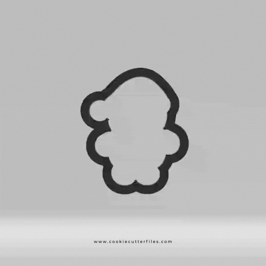 Gingerbread Santa Hat Gingerbread Babies Cookie Cutter STL Files Cookie Cutter Files