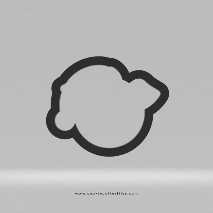 Pig Animal Faces Santa Edition Cookie Cutter STL Files Cookie Cutter Files