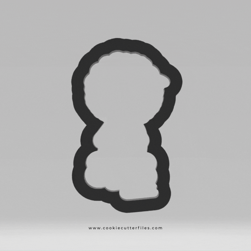 Holding Yarn Knitting Girl Cookie Cutter STL Files Cookie Cutter Files