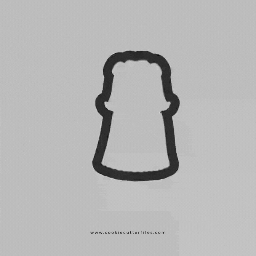 Magical Hair Inspired Princess Dress Cookie Cutter STL Files Cookie Cutter Files