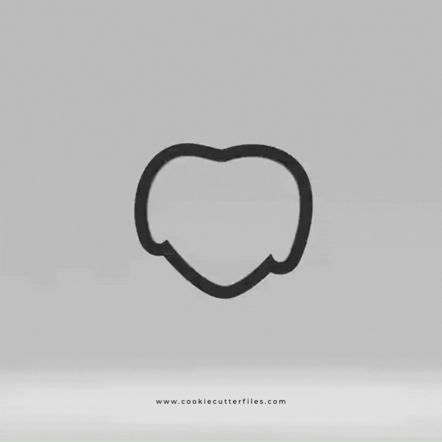 Poison Apple Halloween Hearts Cookie Cutter STL Files Cookie Cutter Files
