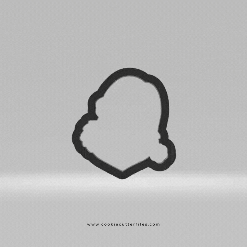 Rounded Hat Grin Inspired Grinchymas Cookie Cutter STL Files Cookie Cutter Files
