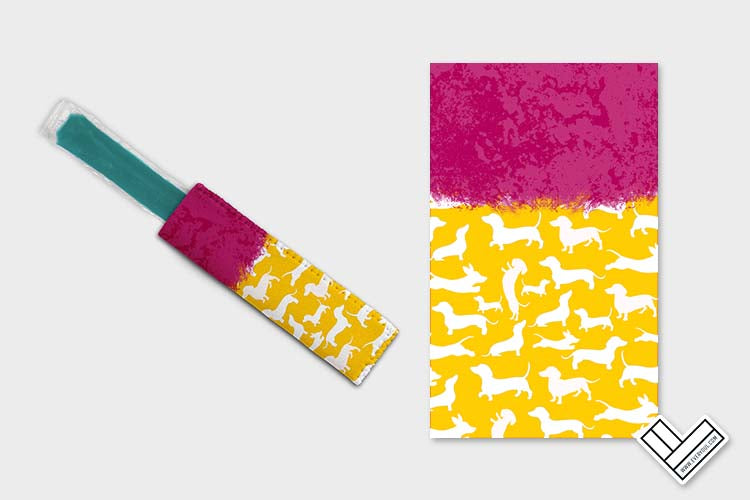 Dachshund Solid Pink Yellow Ice Pop Digital Sublimation Design Sweet Sublimation Designs