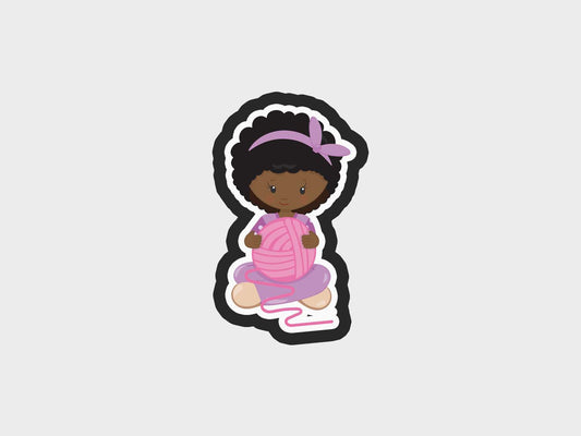 Holding Yarn Knitting Girl Cookie Cutter STL Files Cookie Cutter Files