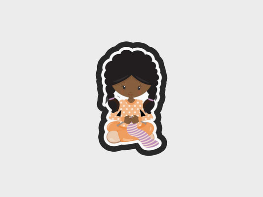 Scarf Knitting Girl Cookie Cutter STL Files Cookie Cutter Files