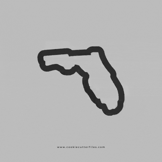 Florida State Basic Cookie Cutter STL Files Cookie Cutter Files