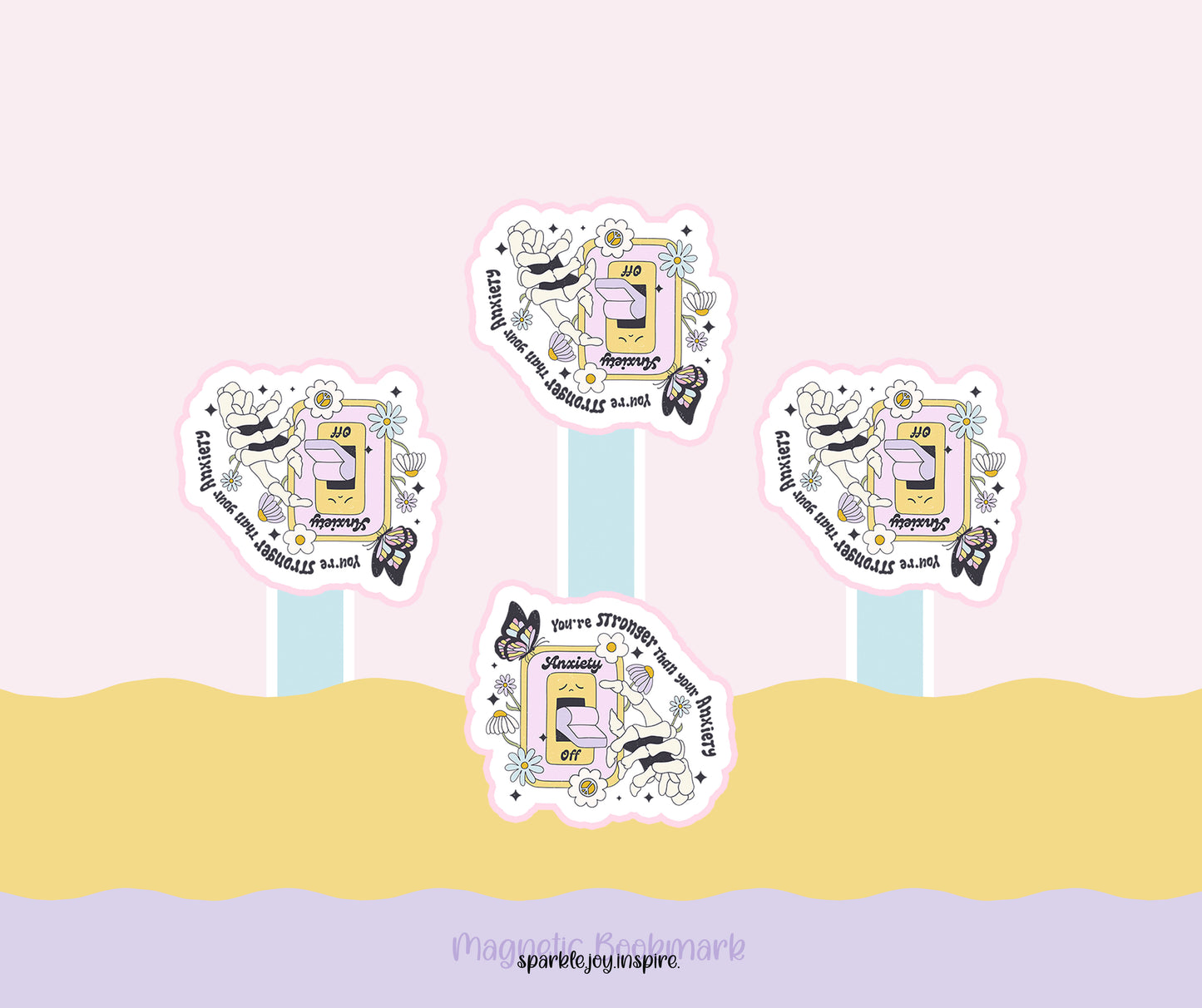You're Stronger Than Your Anxiety Mental Health Diy Magnetic Bookmark Paper Craft Printable Paper Crafts