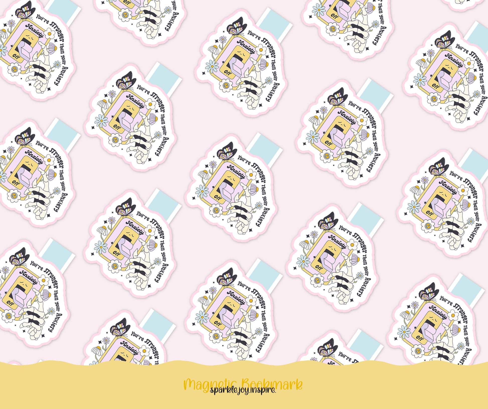 You're Stronger Than Your Anxiety Mental Health Diy Magnetic Bookmark Paper Craft Printable Paper Crafts