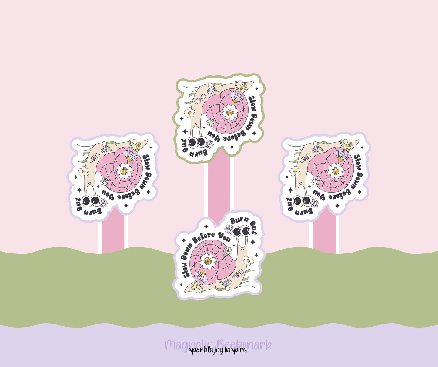 Slow Down Before You Burn Out Mental Health Magnetic Bookmark Paper Craft Printable Paper Crafts