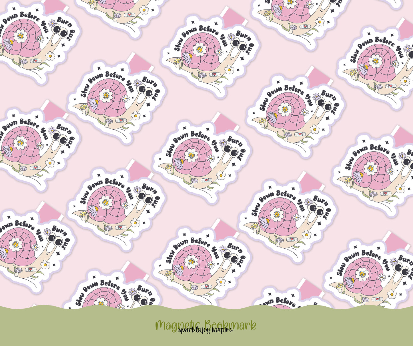 Slow Down Before You Burn Out Mental Health Magnetic Bookmark Paper Craft Printable Paper Crafts