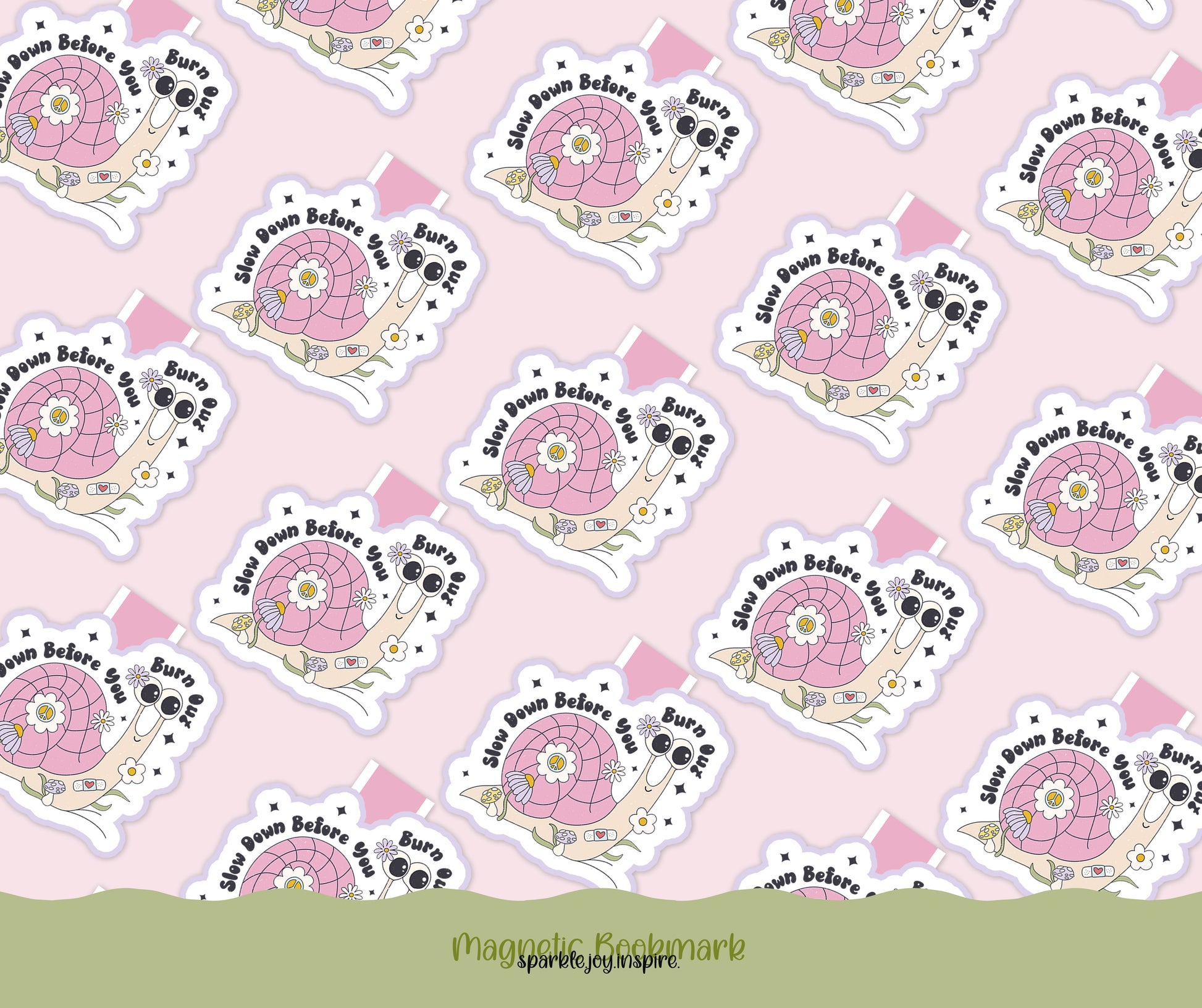 Slow Down Before You Burn Out Mental Health Magnetic Bookmark Paper Craft Printable Paper Crafts