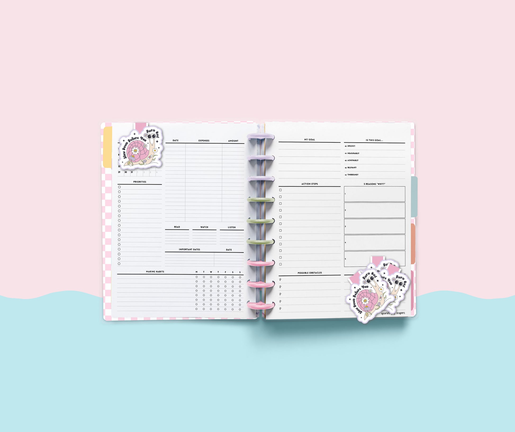 Slow Down Before You Burn Out Mental Health Magnetic Bookmark Paper Craft Printable Paper Crafts