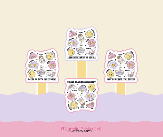 Things That Make Me Happy Mental Health Magnetic Bookmark Paper Craft Printable Paper Crafts