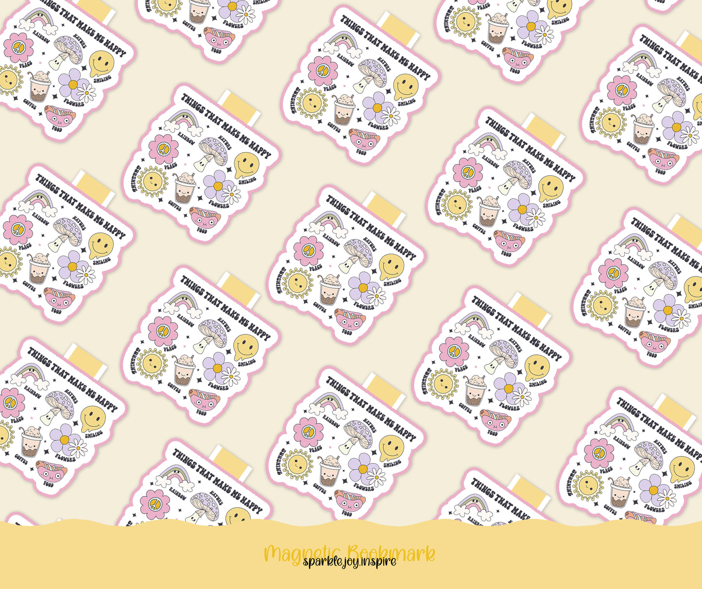 Things That Make Me Happy Mental Health Magnetic Bookmark Paper Craft Printable Paper Crafts