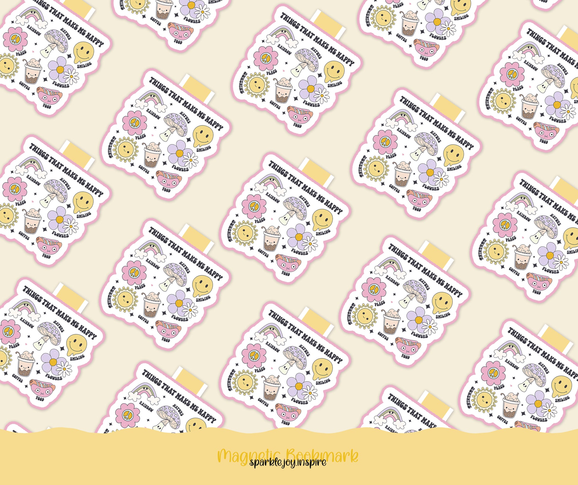 Things That Make Me Happy Mental Health Magnetic Bookmark Paper Craft Printable Paper Crafts