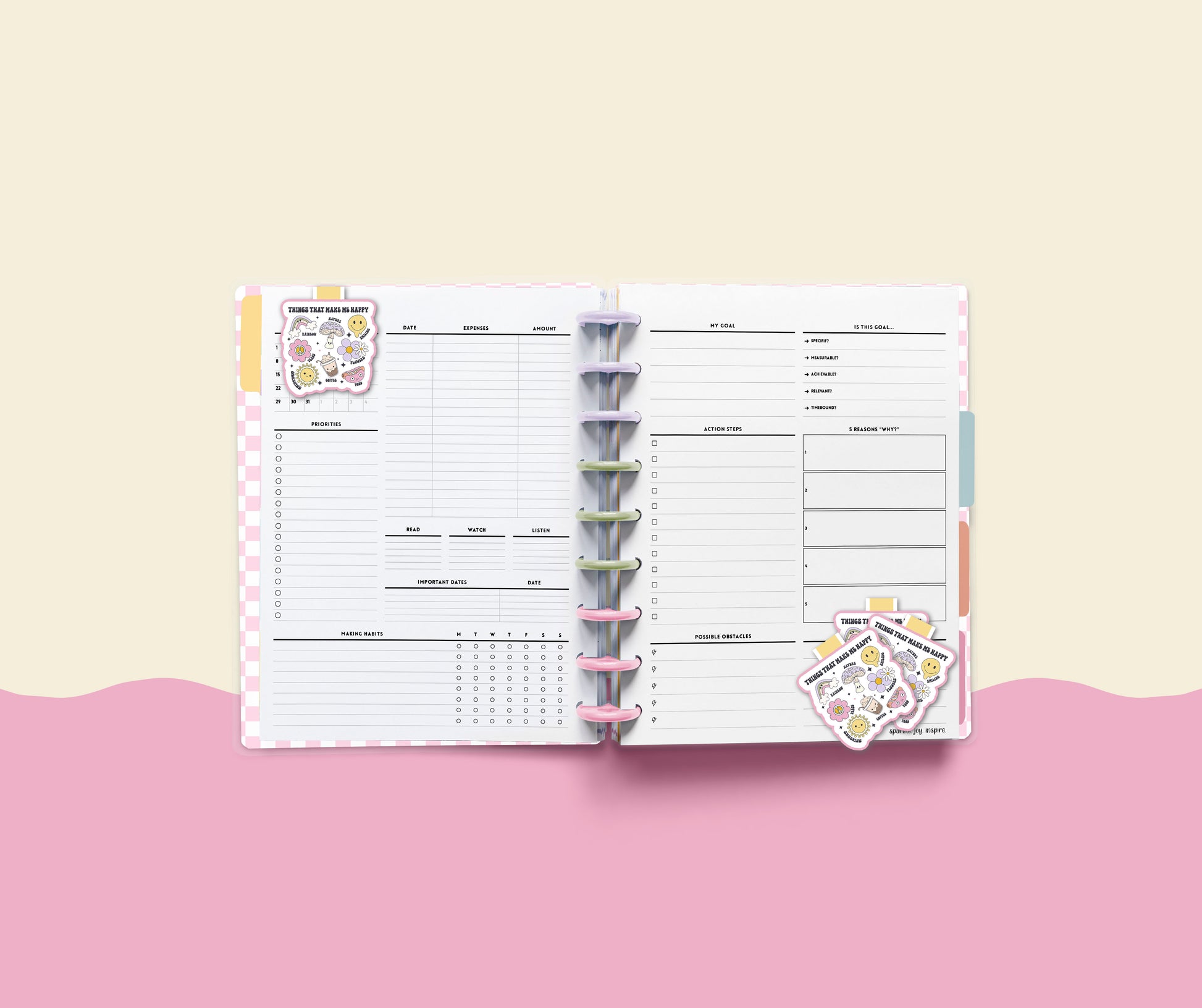 Things That Make Me Happy Mental Health Magnetic Bookmark Paper Craft Printable Paper Crafts