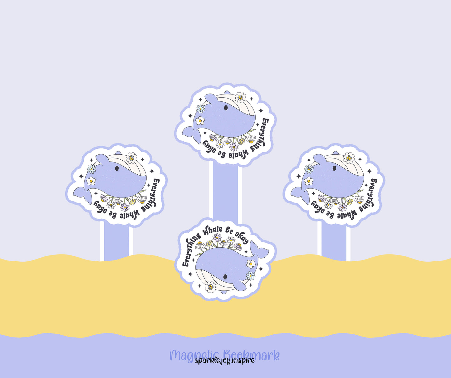 Everything Whale Be Okay Mental Health Magnetic Bookmark Paper Craft Printable Paper Crafts