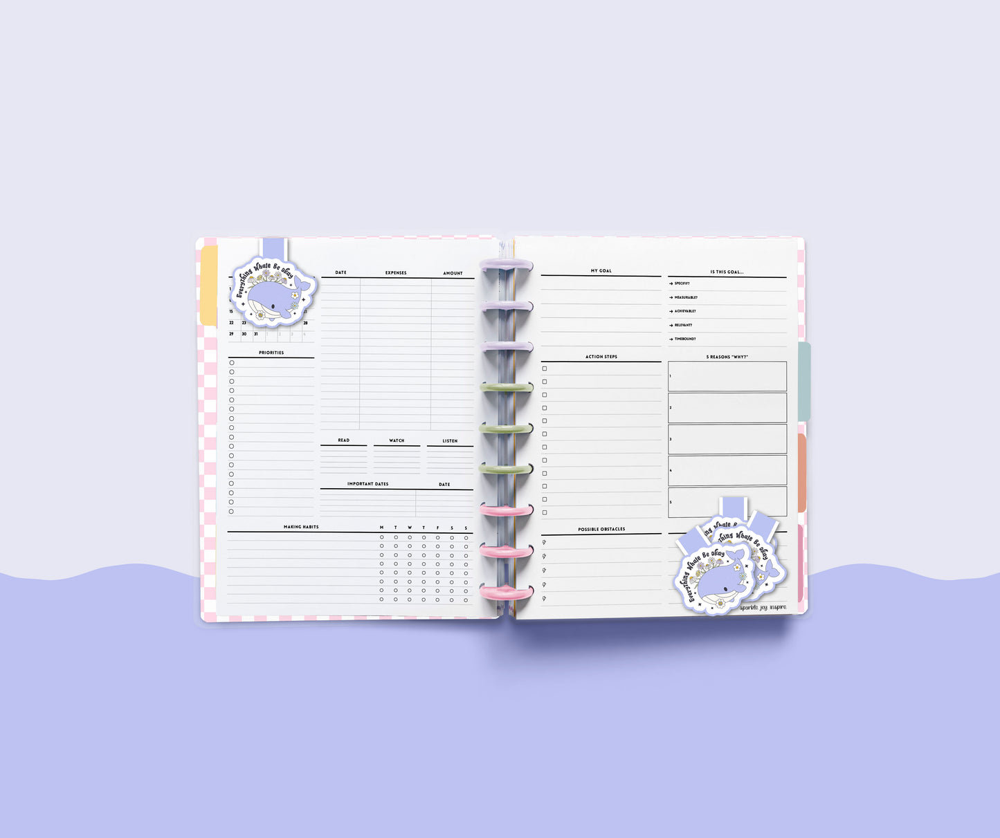 Everything Whale Be Okay Mental Health Magnetic Bookmark Paper Craft Printable Paper Crafts