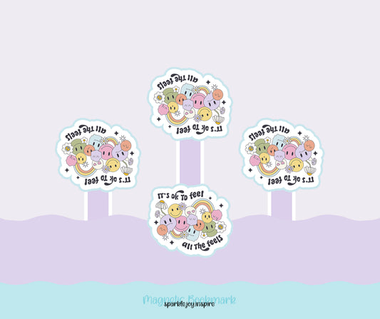 It's Okay To Feel All The Feels Mental Health Magnetic Bookmark Paper Craft Printable Paper Crafts