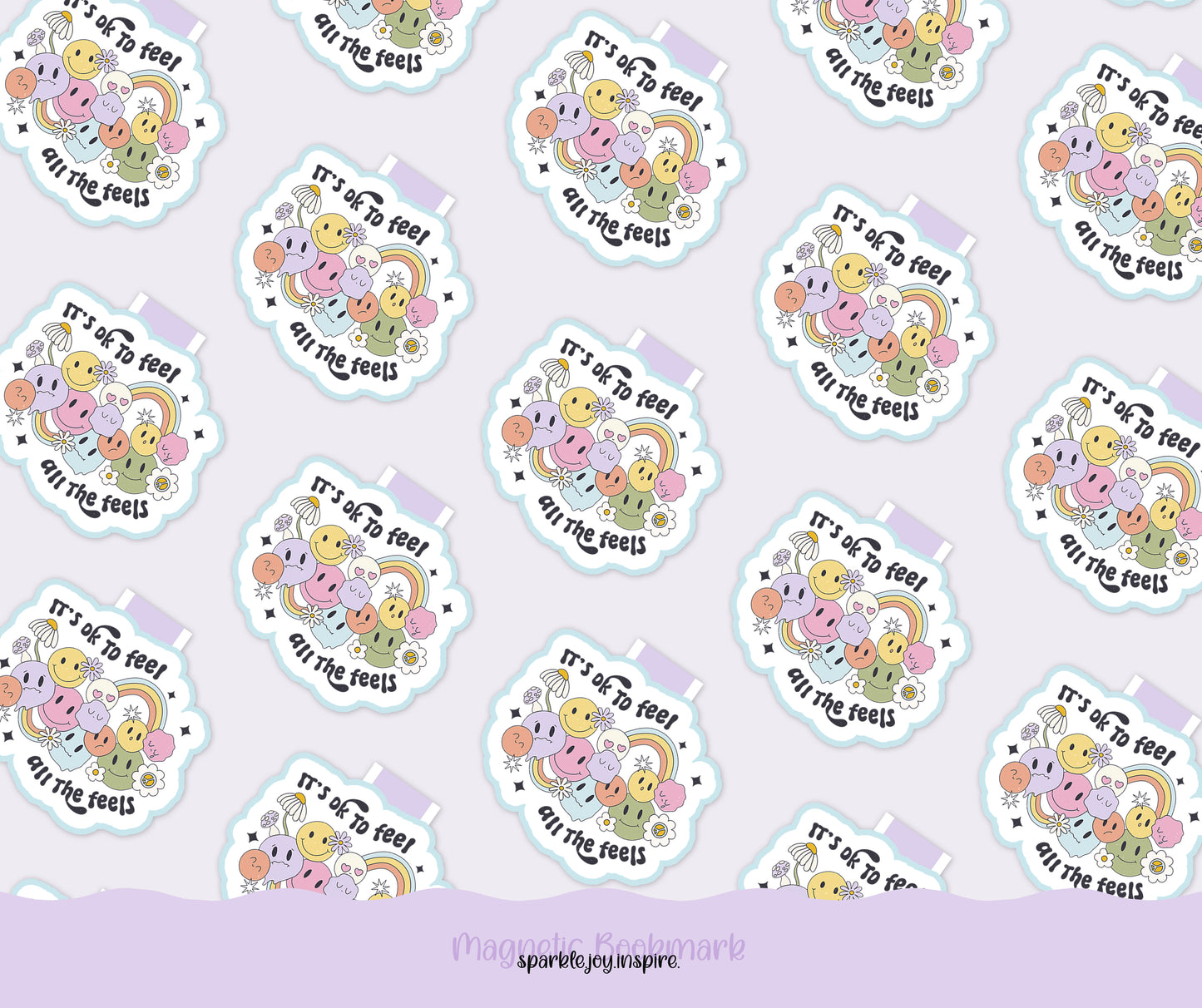 It's Okay To Feel All The Feels Mental Health Magnetic Bookmark Paper Craft Printable Paper Crafts
