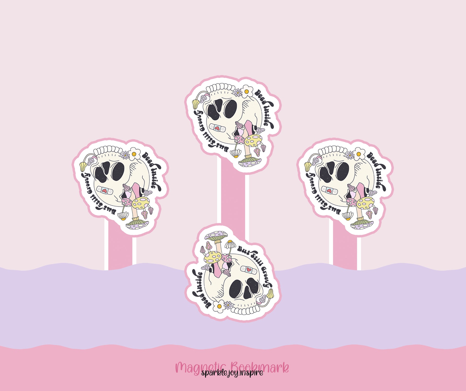 Dead Inside But Still Groovy Mental Health Magnetic Bookmark Paper Craft Printable Paper Crafts