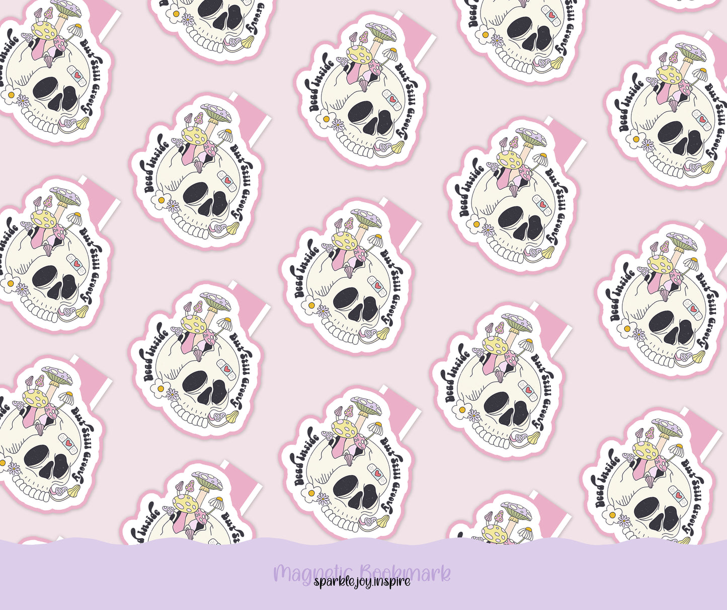 Dead Inside But Still Groovy Mental Health Magnetic Bookmark Paper Craft Printable Paper Crafts