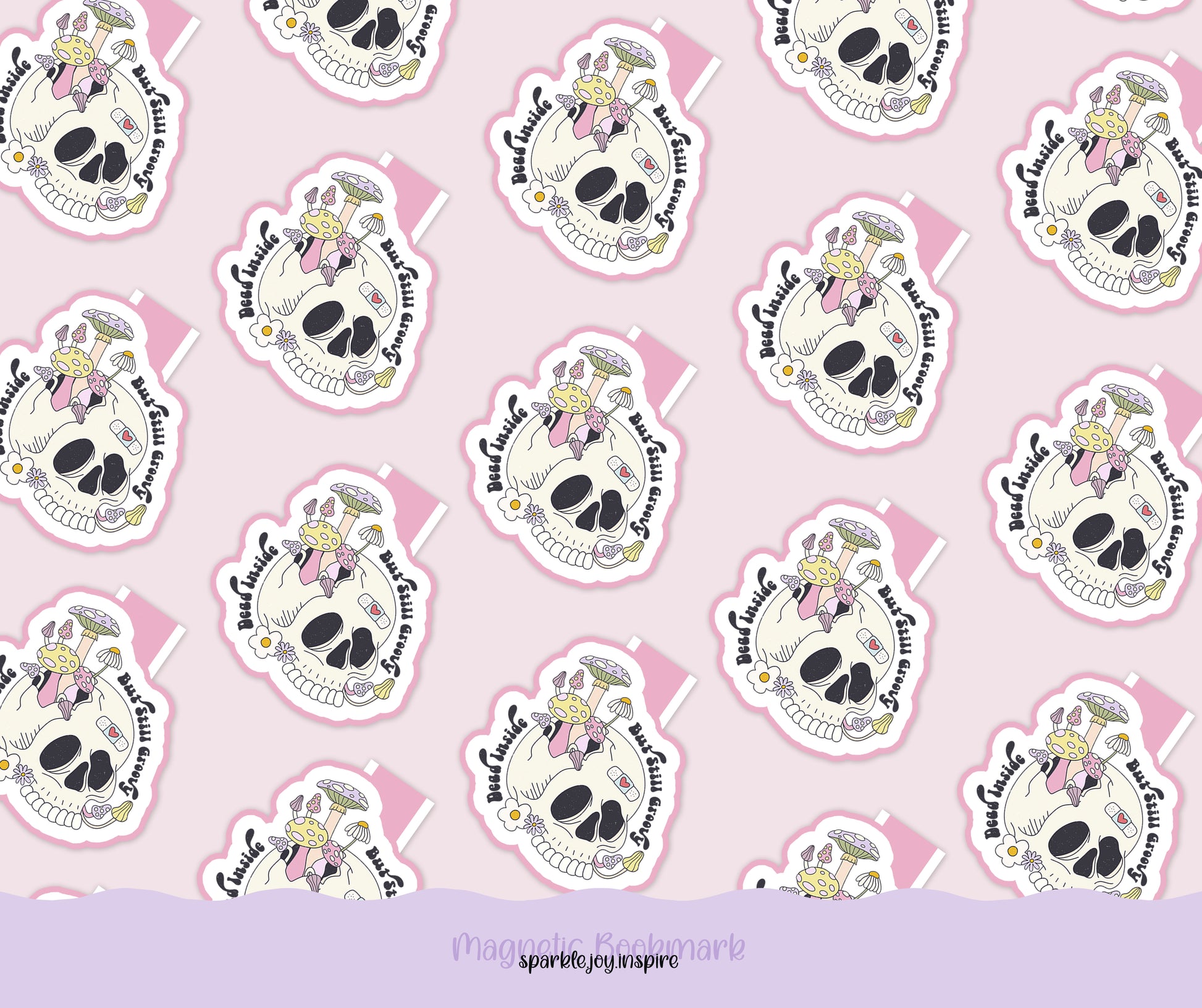 Dead Inside But Still Groovy Mental Health Magnetic Bookmark Paper Craft Printable Paper Crafts