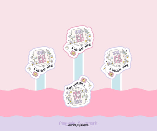 Make Yourself A Positivi-Tea Mental Health Magnetic Bookmark Paper Craft Printable Paper Crafts