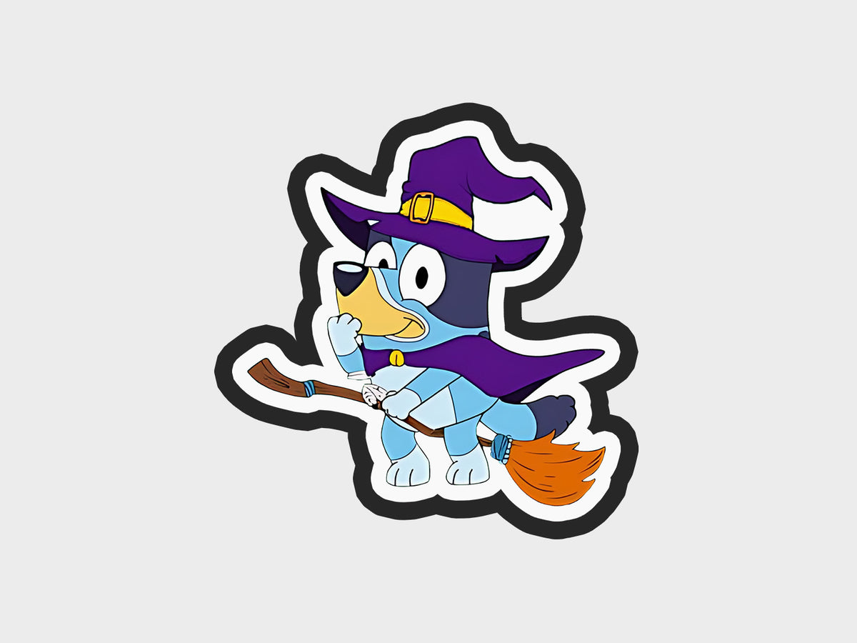 Witch Broom Inspired Halloween Blue Heeler Dog Cookie Cutter STL Files Cookie Cutter Files