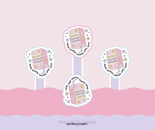 Take Your Mental Health Drink Mental Health Magnetic Bookmark Paper Craft Printable Paper Crafts