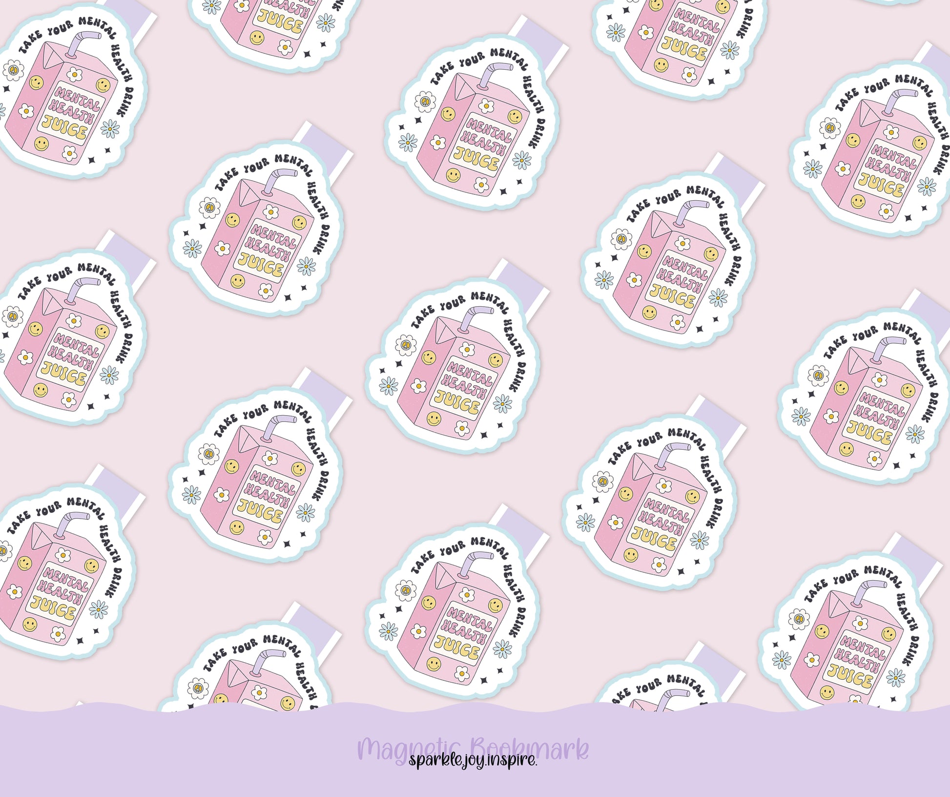 Take Your Mental Health Drink Mental Health Magnetic Bookmark Paper Craft Printable Paper Crafts