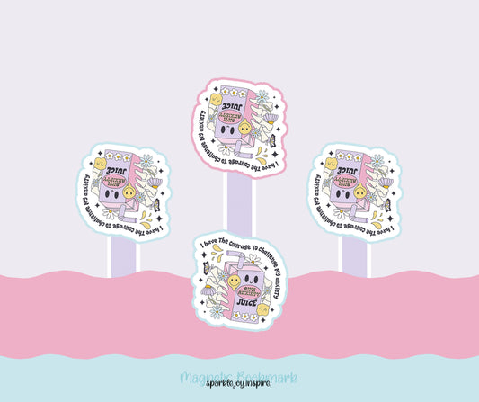 Anti Anxiety Juice Mental Health Magnetic Bookmark Paper Craft Printable Paper Crafts