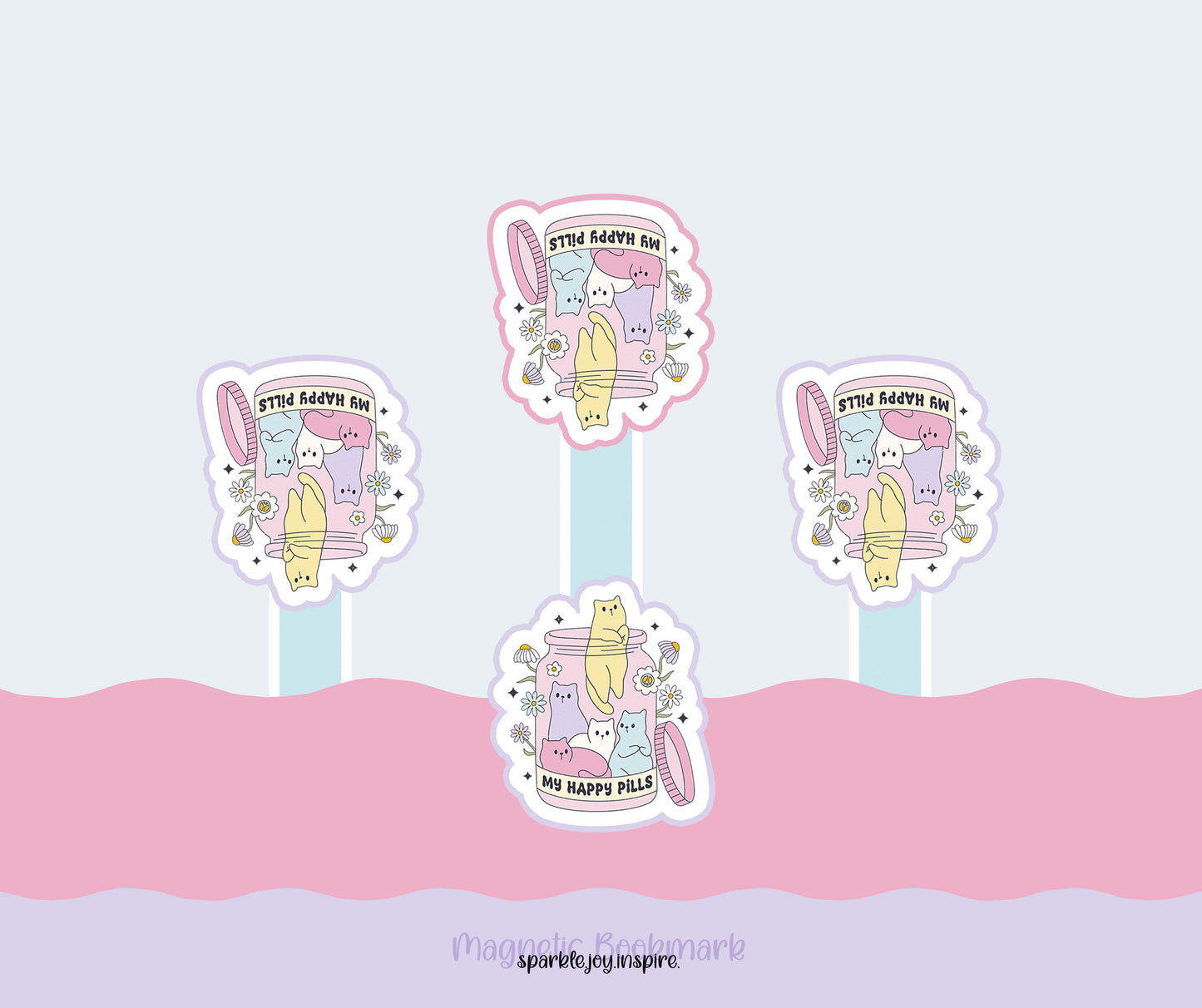 My Happy Pills Mental Health Magnetic Bookmark Paper Craft Printable Paper Crafts