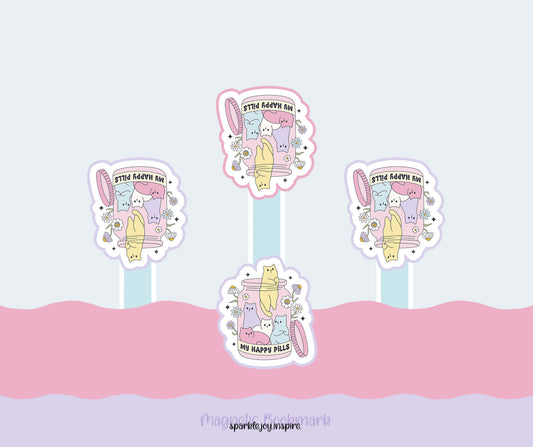My Happy Pills Mental Health Magnetic Bookmark Paper Craft Printable Paper Crafts