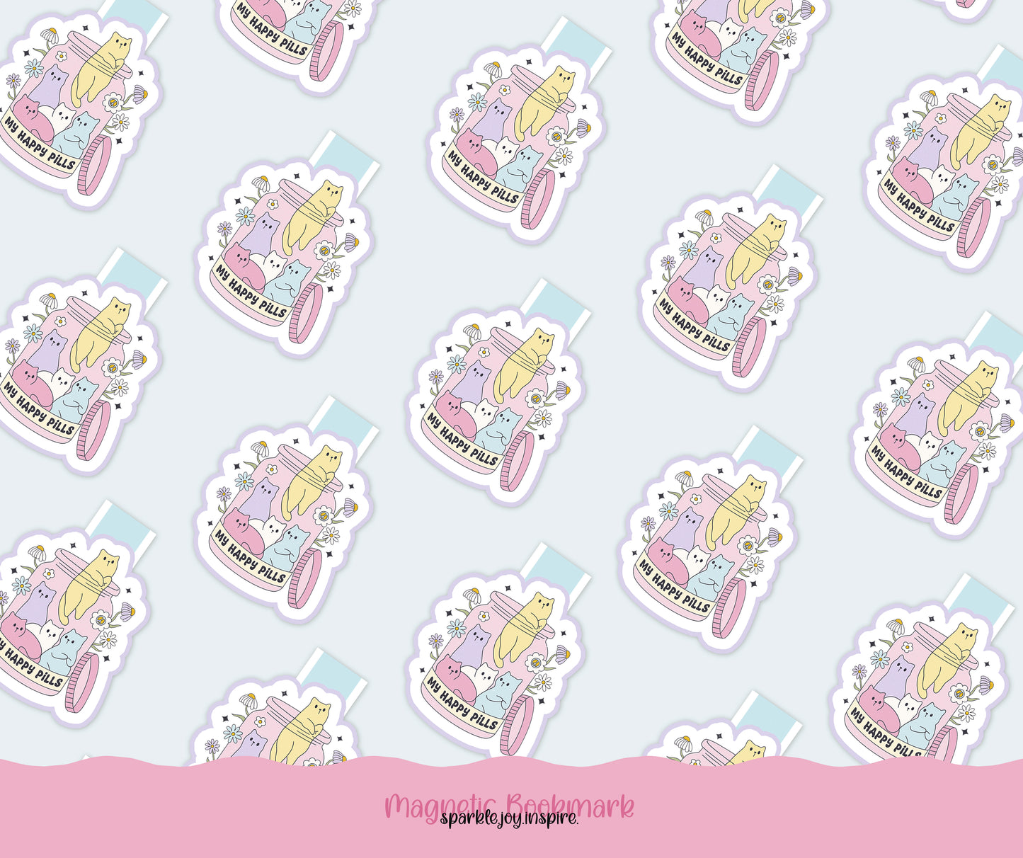 My Happy Pills Mental Health Magnetic Bookmark Paper Craft Printable Paper Crafts