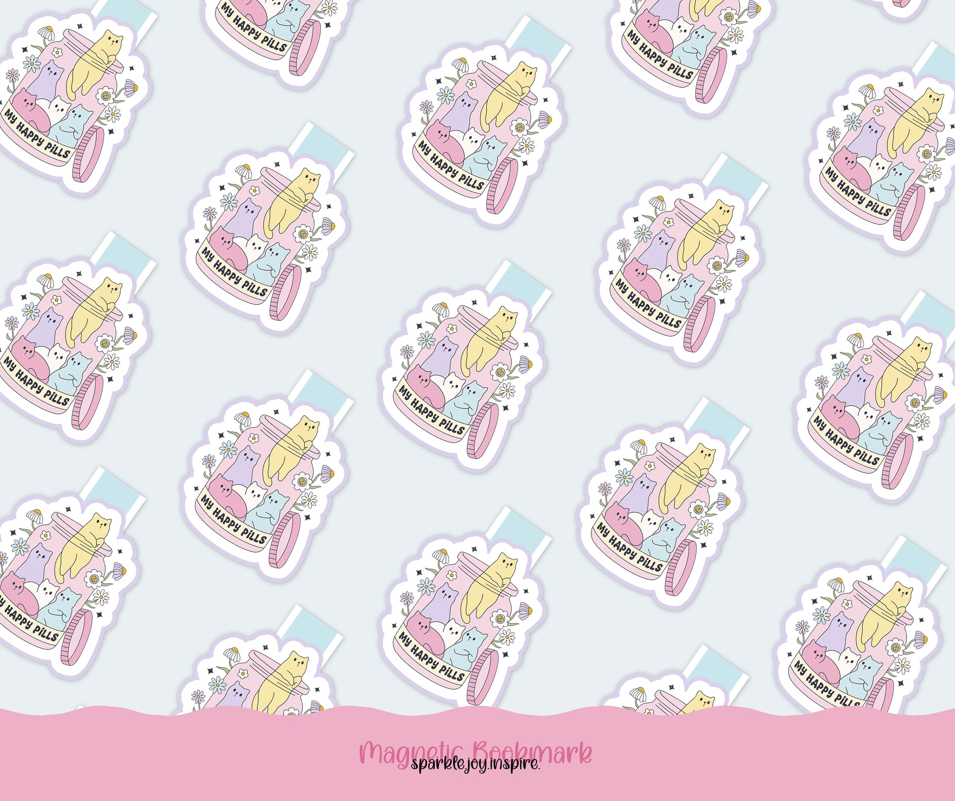 My Happy Pills Mental Health Magnetic Bookmark Paper Craft Printable Paper Crafts