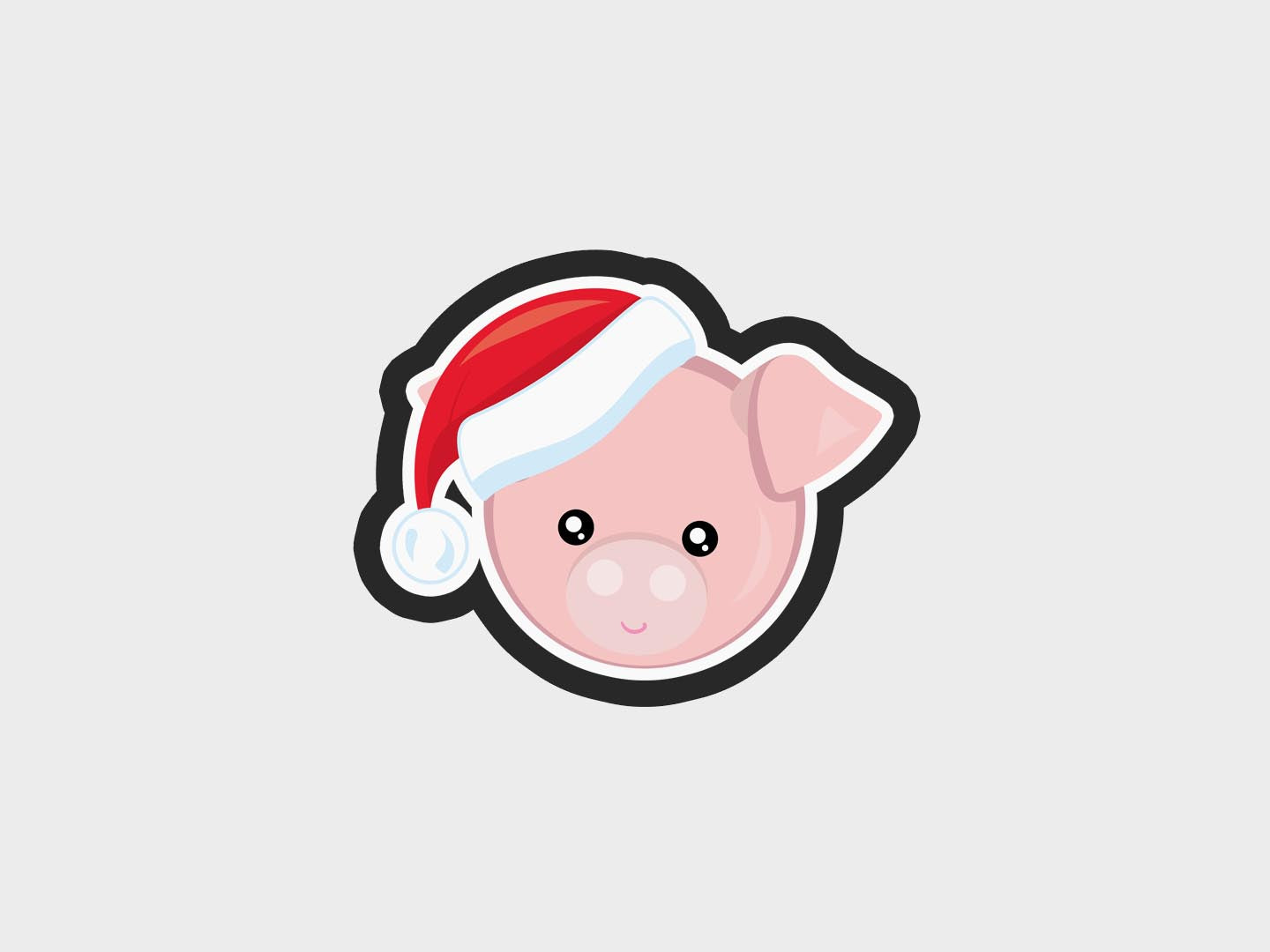 Pig Animal Faces Santa Edition Cookie Cutter STL Files Cookie Cutter Files