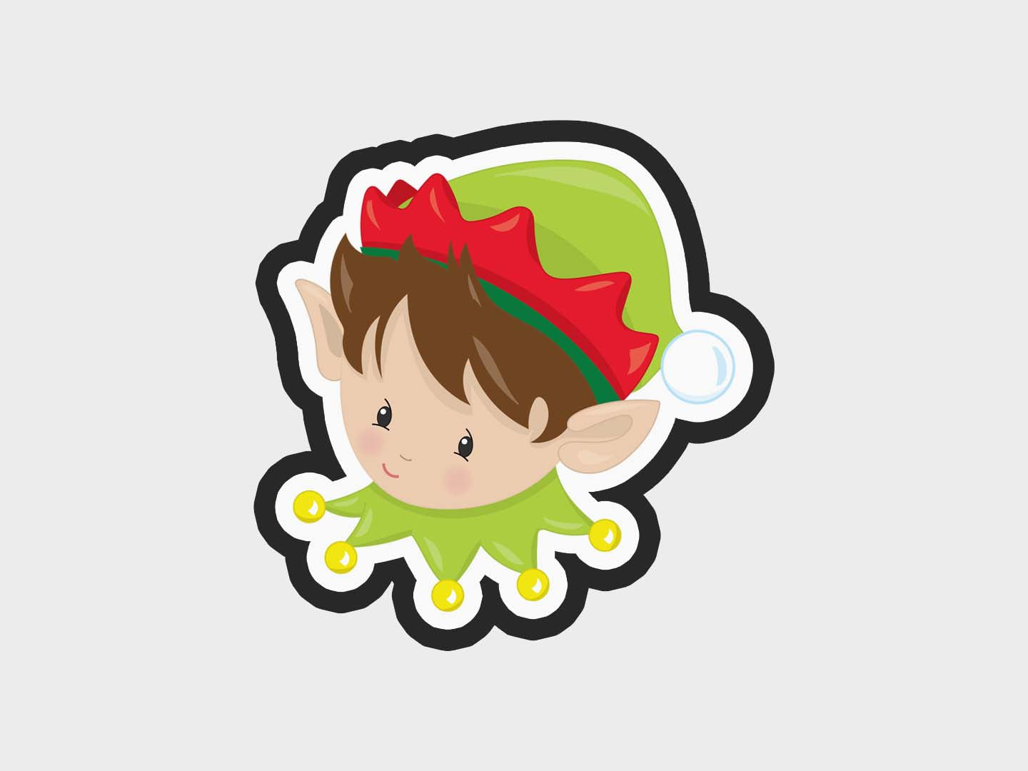 Elf Boy Christmas Faces Cookie Cutter STL Files Cookie Cutter Files