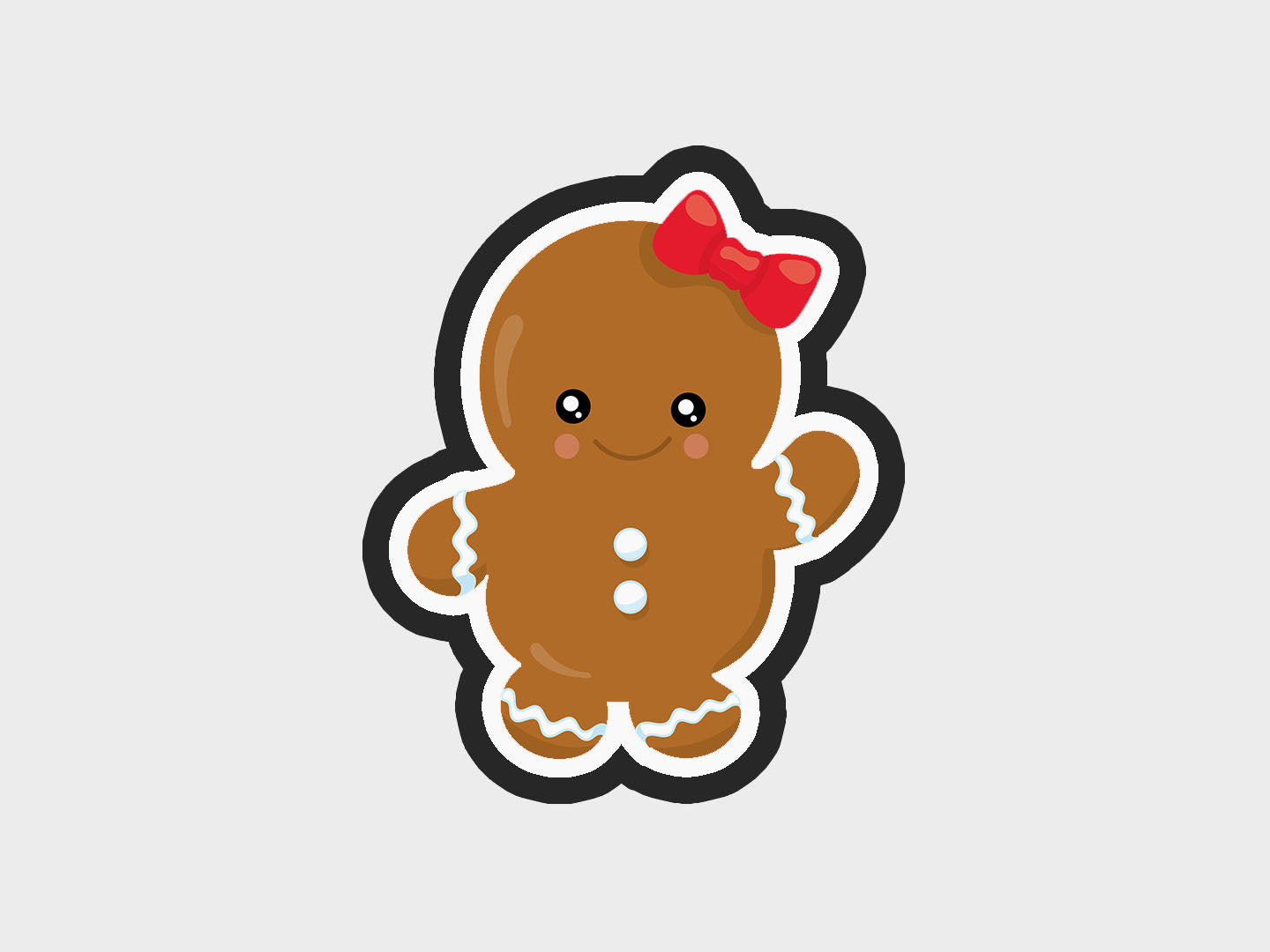 Gingerbread Girl Bow Gingerbread Babies Cookie Cutter STL Files Cookie Cutter Files