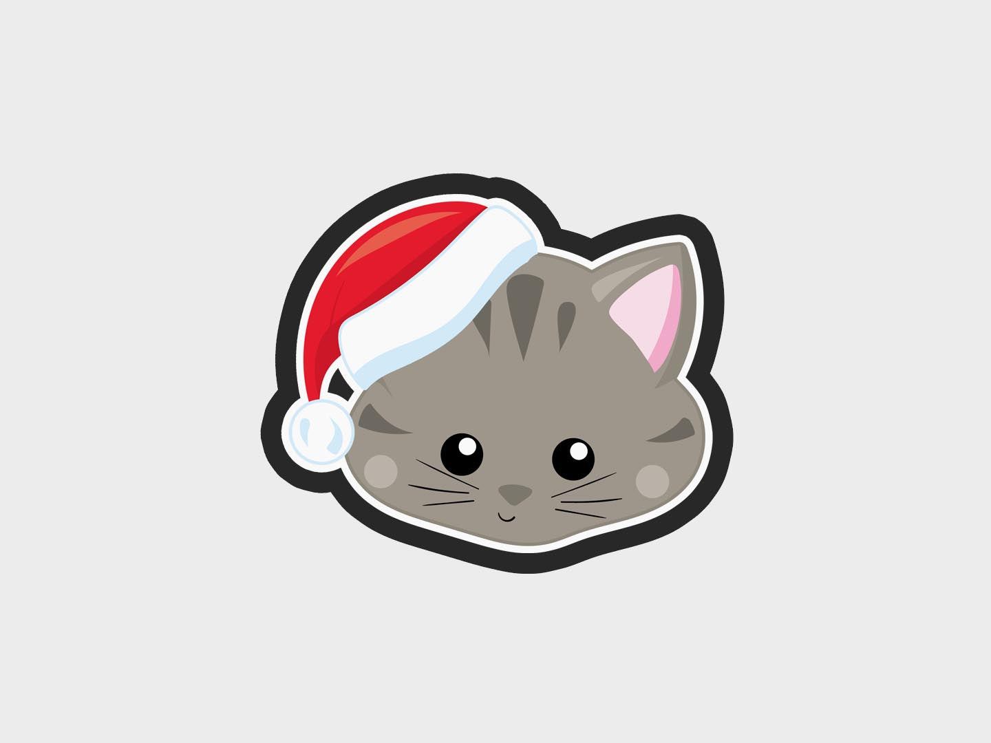Cat Animal Faces Santa Edition Cookie Cutter STL Files Cookie Cutter Files