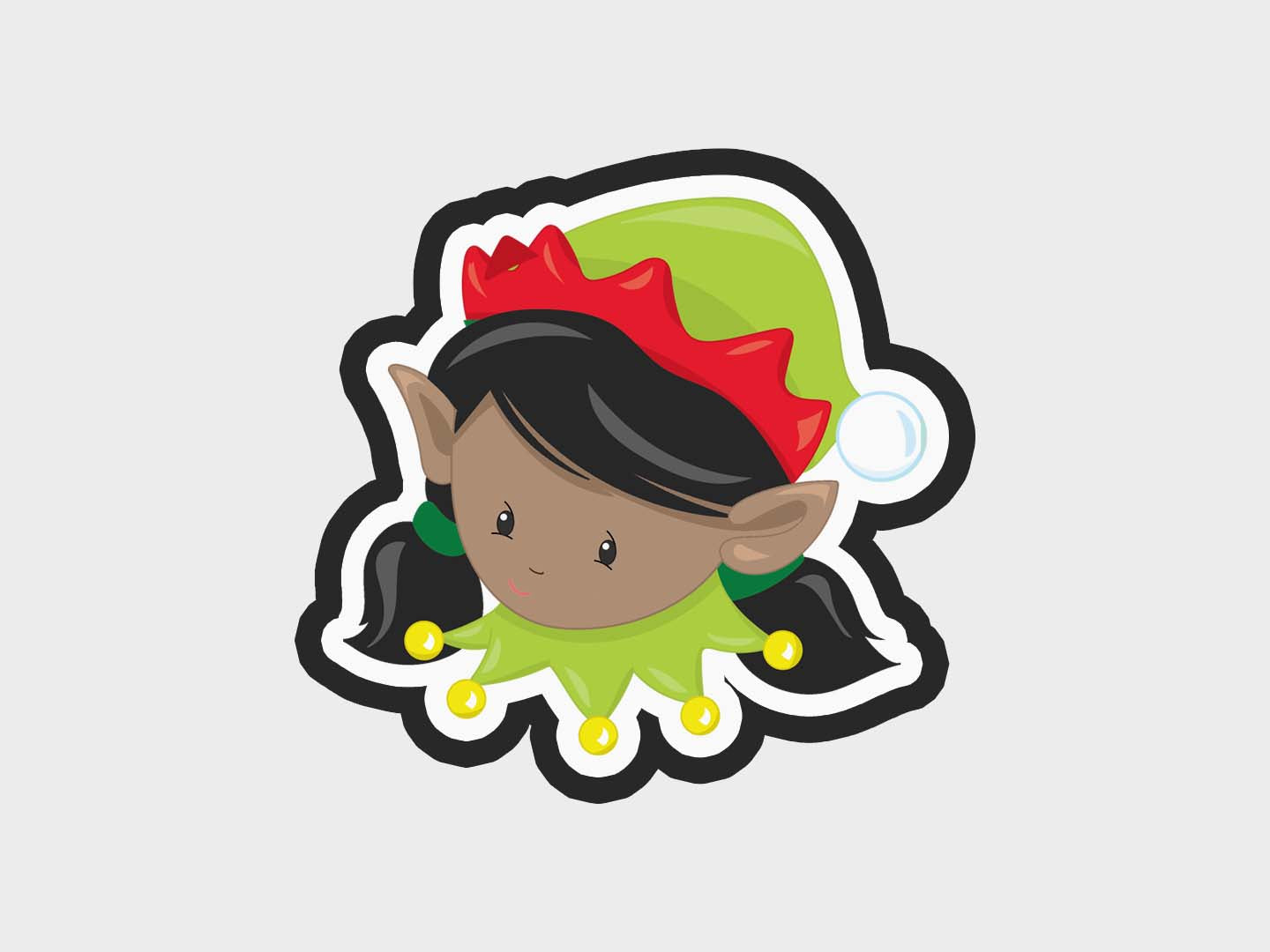 Elf Girl Christmas Faces Cookie Cutter STL Files Cookie Cutter Files
