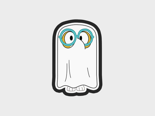 Glasses Ghost Inspired Halloween Blue Heeler Dog Cookie Cutter STL Files Cookie Cutter Files