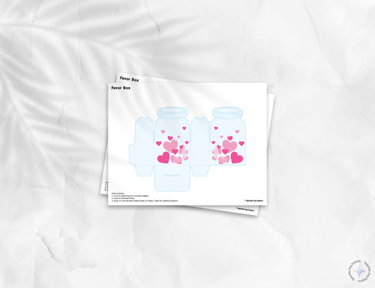 Jar Of Hearts Pink Hearts Valentine Favor Box Paper Craft Printable Paper Crafts