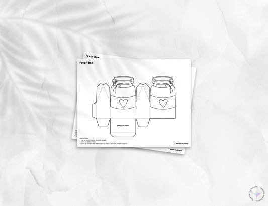 Jar Of Hearts Ribbon Simple Color Me Valentine Favor Box Paper Craft Printable Paper Crafts