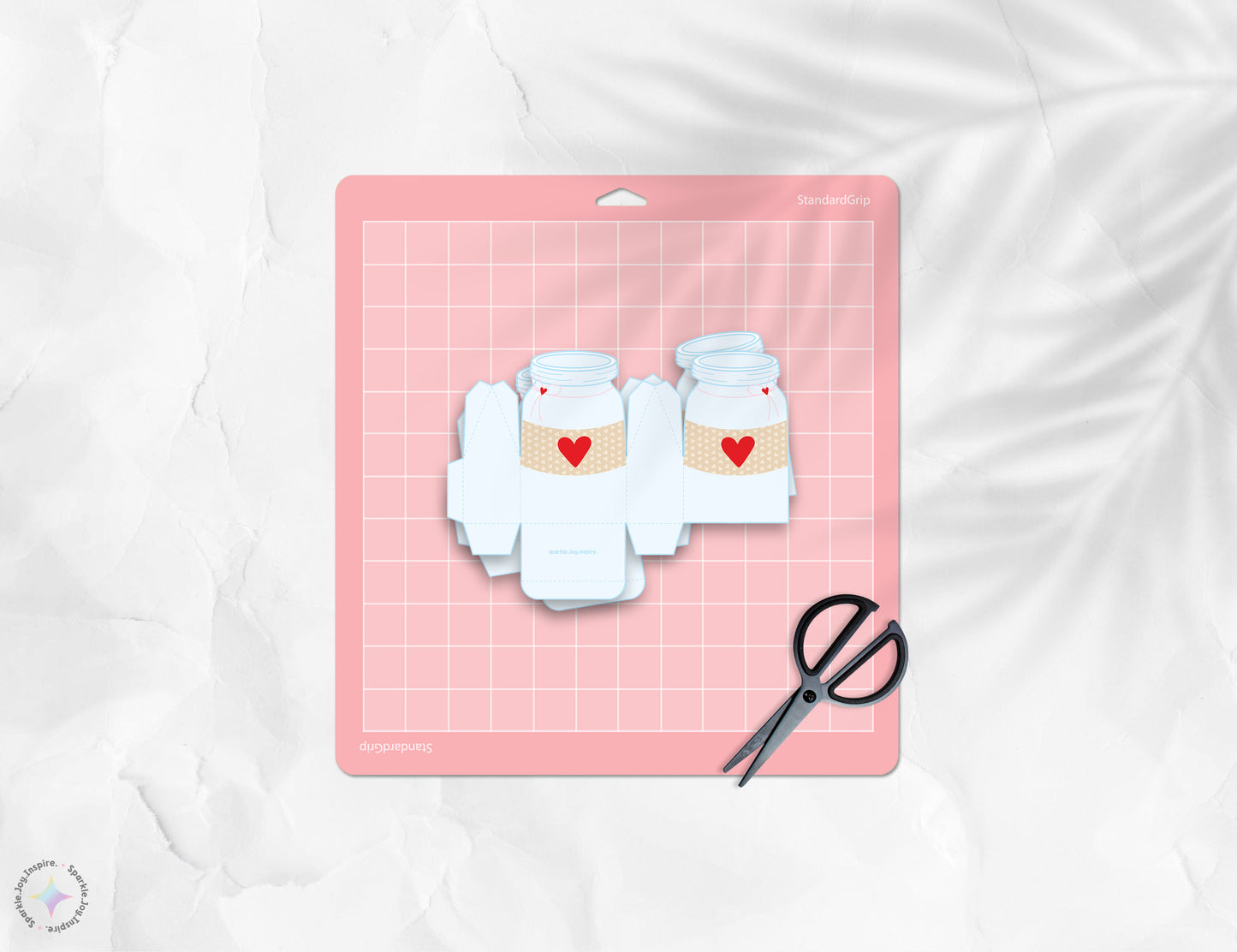 Jar Of Hearts Ribbon Valentine Favor Box Paper Craft Printable Paper Crafts