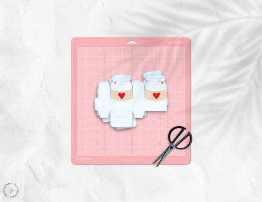 Jar Of Hearts Ribbon Valentine Favor Box Paper Craft Printable Paper Crafts