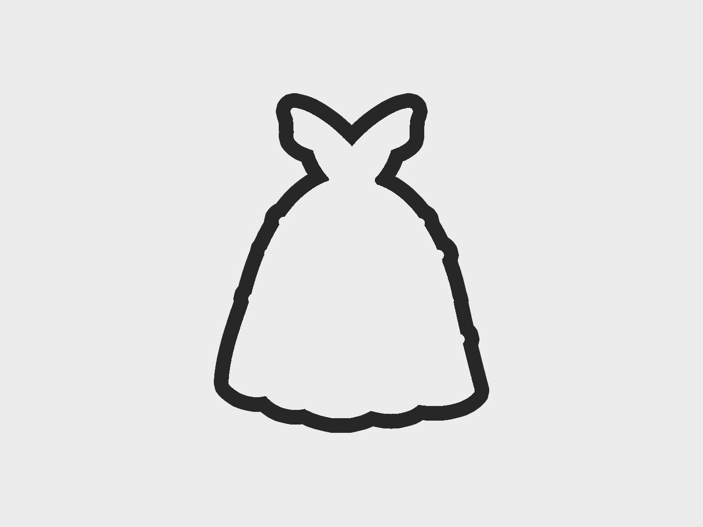 Book Beauty Inspired Princess Dress Cookie Cutter STL Files Cookie Cutter Files