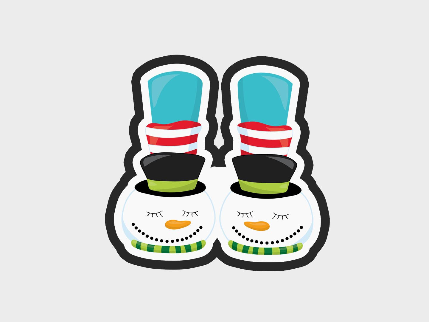 Cute Snowman Christmas Feet Cookie Cutter STL Files Cookie Cutter Files